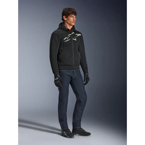 Sudadera con Capucha Alpinestars Chrome Superairflow Black/White