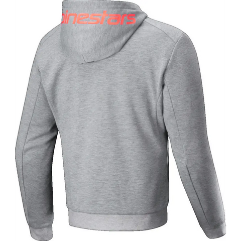 Sudadera con Capucha Alpinestars Chrome V2 Sport Gray Heather/Red Fluo