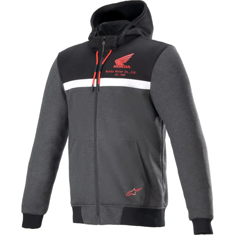 Sudadera con Capucha Alpinestars Honda Chrome Street Black/Melange/Red