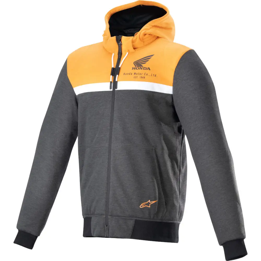 Sudadera con Capucha Alpinestars Honda Chrome Street Black/Melange/Orange