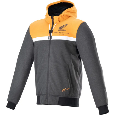 Sudadera con Capucha Alpinestars Honda Chrome Street Black/Melange/Orange