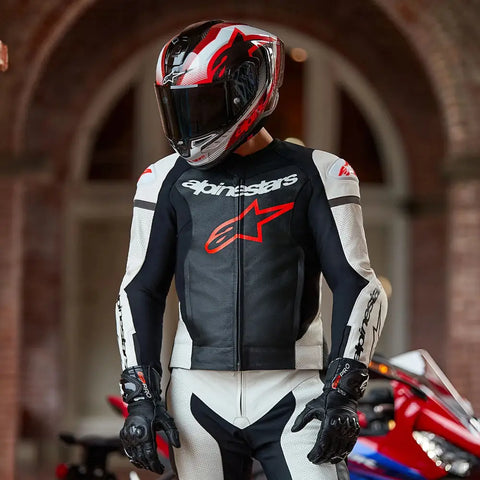 Traje de Pista 2 Piezas Alpinestars GP Force Lurv Black/White/Red Fluo