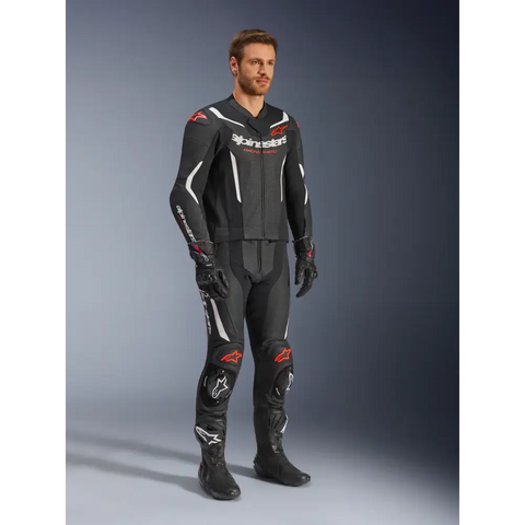 Traje de Pista de 2 Piezas Alpinestars GP Force V2 Black/White/Red Fluo