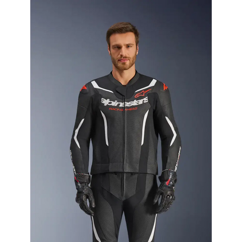 Traje de Pista de 2 Piezas Alpinestars GP Force V2 Black/White/Red Fluo