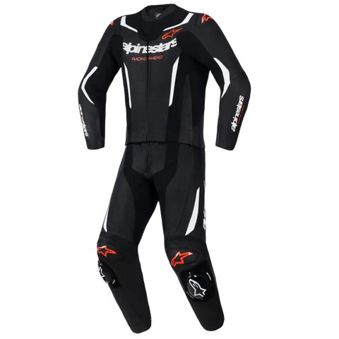 Traje de Pista de 2 Piezas Alpinestars GP Force V2 Black/White/Red Fluo