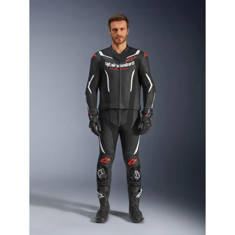 Traje de Pista de 2 Piezas Alpinestars GP Force V2 Black/White/Red Fluo