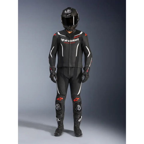 Traje de Pista de 2 Piezas Alpinestars GP Force V2 Black/White/Red Fluo