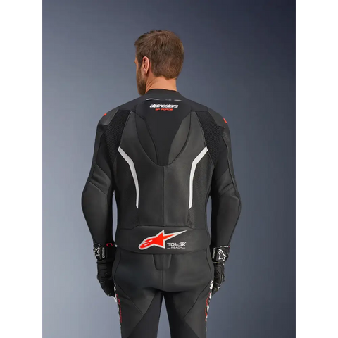 Traje de Pista de 2 Piezas Alpinestars GP Force V2 Black/White/Red Fluo