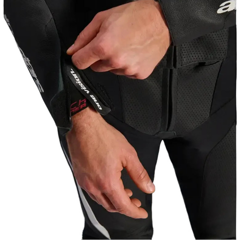 Traje de Pista de 2 Piezas Alpinestars GP Force V2 Black/White/Red Fluo