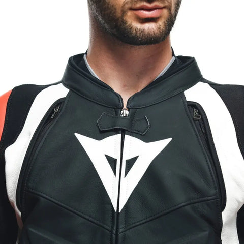 Traje de Pista de 2 Piezas Dainese Avro 4 Black-Matt/Fluo-Red/White