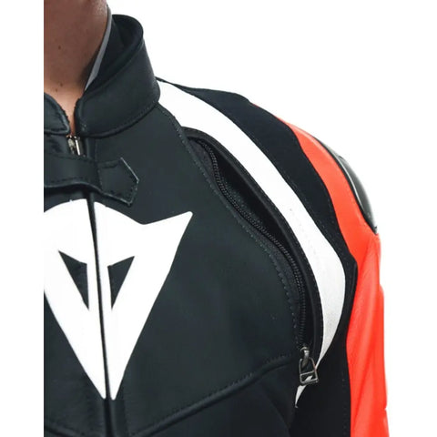 Traje de Pista de 2 Piezas Dainese Avro 4 Black-Matt/Fluo-Red/White