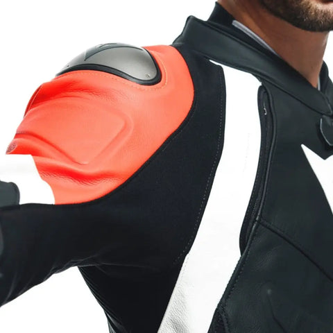 Traje de Pista de 2 Piezas Dainese Avro 4 Black-Matt/Fluo-Red/White