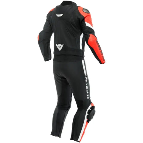 Traje de Pista de 2 Piezas Dainese Avro 4 Black-Matt/Fluo-Red/White