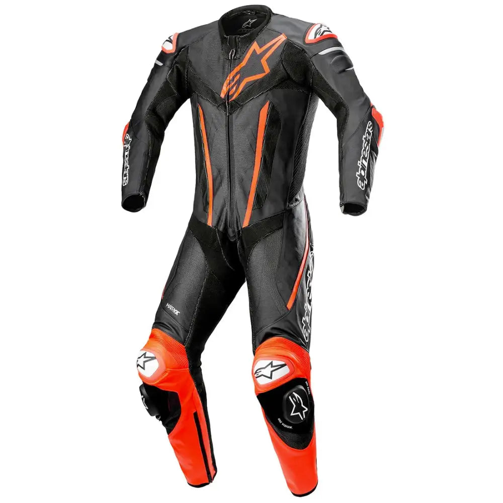 Traje de Pista Alpinestars Fusion Professional Black/Red Fluo