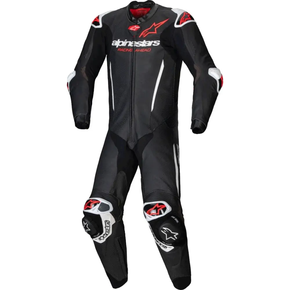 Traje de Pista Alpinestars GP-R7 Black/White/Red Fluo