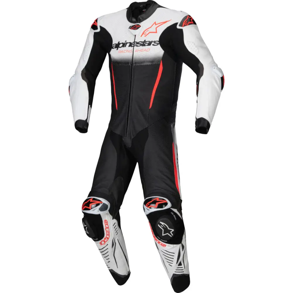 Traje de Pista Alpinestars GP-R7 White/Black/Red Fluo