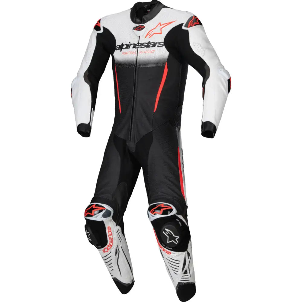 Traje de Pista Alpinestars GP-R7 White/Black/Red Fluo