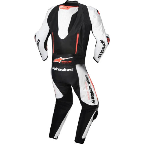 Traje de Pista Alpinestars GP-R7 White/Black/Red Fluo