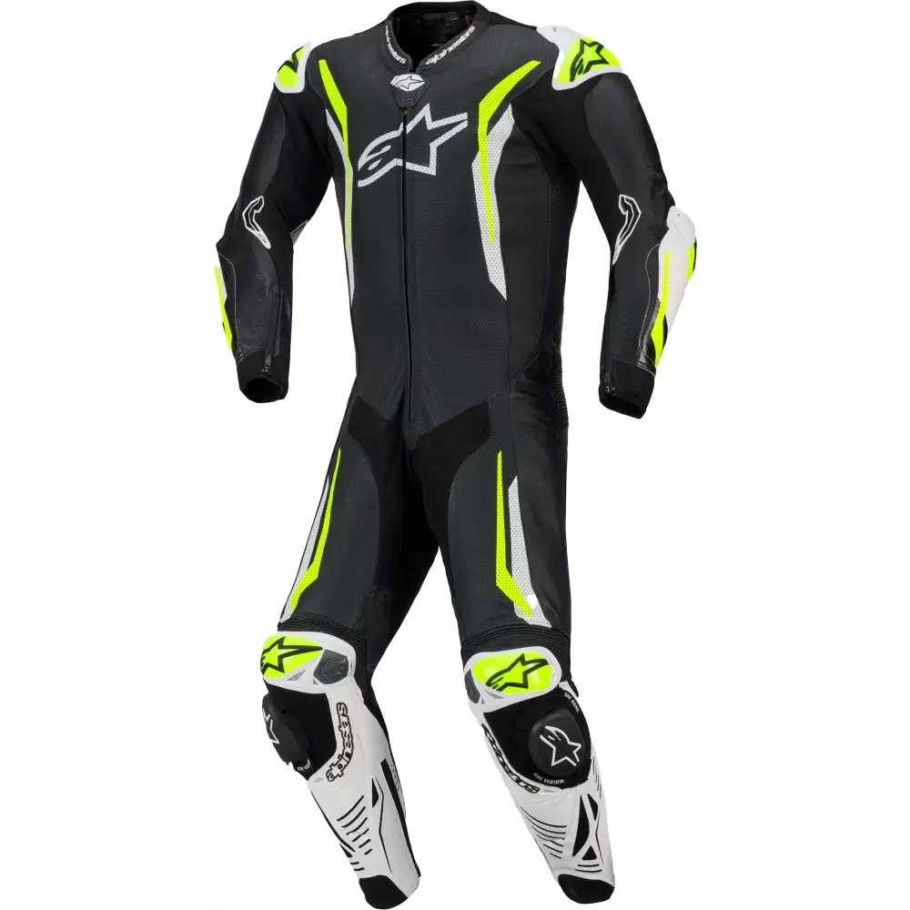 Traje de Pista Alpinestars GP Tech V5 para Tech Air Race Black/White/Yellow Fluo