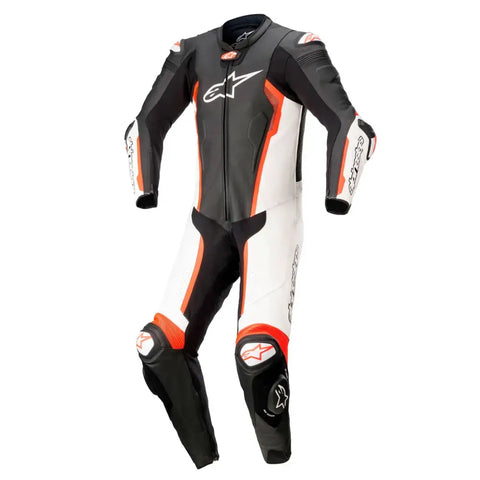 Traje de Pista Alpinestars Missile V2 Black/White/Red Fluo