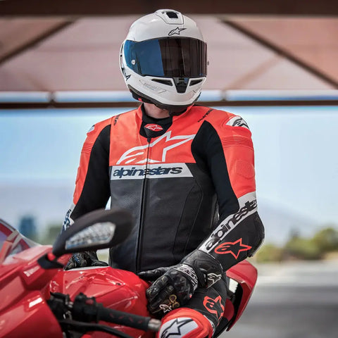 Traje de Pista Alpinestars Missile V2 Ward Black/White/Red Fluo