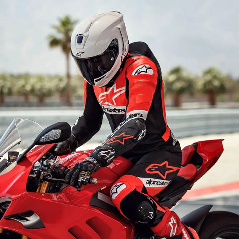Traje de Pista Alpinestars Missile V2 Ward Black/White/Red Fluo