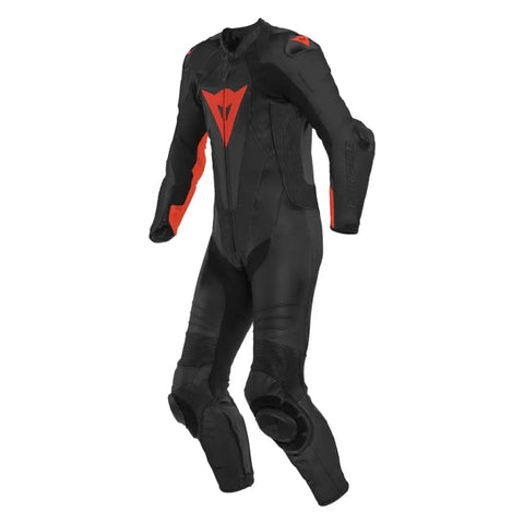 Traje de Pista Perforado Dainese Laguna Seca 5 Black/Fluo-Red