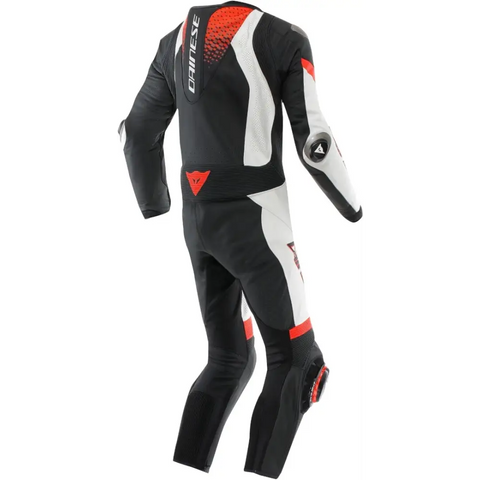 Traje de Pista Perforado Dainese Laguna Seca 6 Black/White/Red Fluo