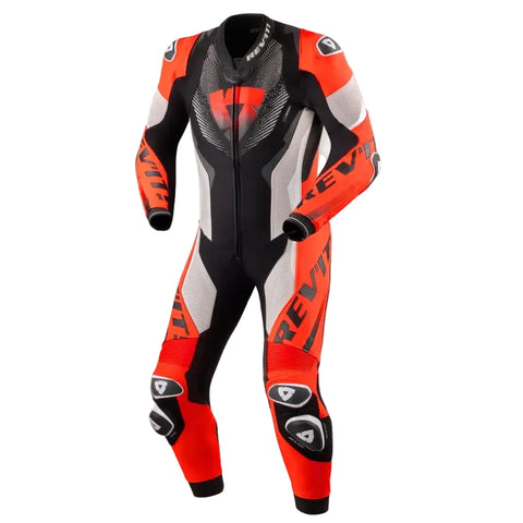 Traje de Pista REV'IT! Hyperspeed 3 Light Grey/Neon Red